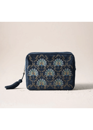 Elizabeth Scarlett Botanical Peacock Wash Bag Indigo - MMJs Fashion
