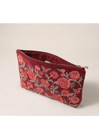 Elizabeth Scarlett Camellia Romance Everyday Pouch Cranberry - MMJs Fashion