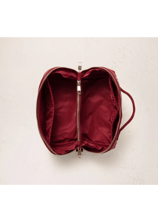 Elizabeth Scarlett Camellia Romance Open Flat Makeup Bag Cranberry - MMJs Fashion