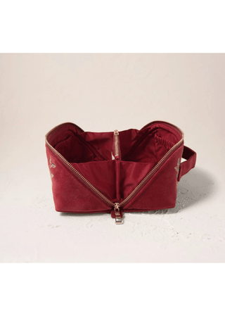 Elizabeth Scarlett Camellia Romance Open Flat Makeup Bag Cranberry - MMJs Fashion