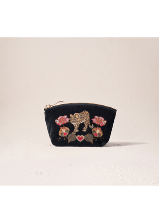 Elizabeth Scarlett Celestial Leopard Coin Purse Charcoal - MMJs Fashion