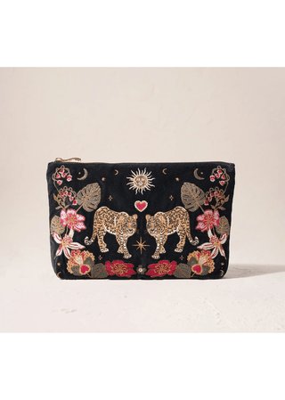 Elizabeth Scarlett Celestial Leopard Everyday Pouch Charcoal - MMJs Fashion