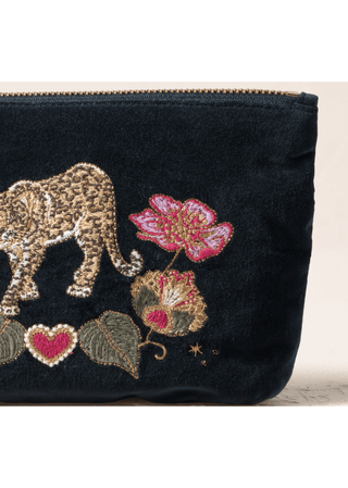 Elizabeth Scarlett Celestial Leopard Mini Pouch Charcoal - MMJs Fashion