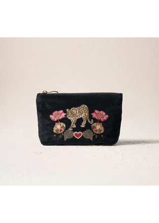 Elizabeth Scarlett Celestial Leopard Mini Pouch Charcoal - MMJs Fashion