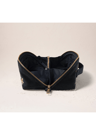 Elizabeth Scarlett Celestial Leopard Open Flat Makeup Bag Charcoal - MMJs Fashion