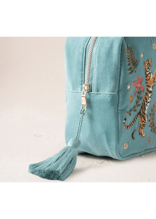 Elizabeth Scarlett Celestial Tigers Wash Bag Dusky Teal - MMJs Fashion