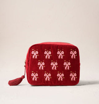Elizabeth Scarlett Dazzling Bows Wash Bag Rouge - MMJs Fashion