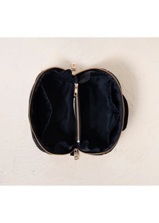 Elizabeth Scarlett Honey Bee Open Flat Makeup Bag Charcoal - MMJs Fashion