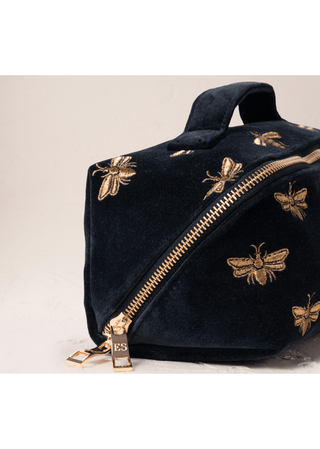 Elizabeth Scarlett Honey Bee Open Flat Makeup Bag Charcoal - MMJs Fashion