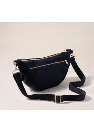 Elizabeth Scarlett Honey Bee Velvet Crossbody Sling Bag Charcoal - MMJs Fashion