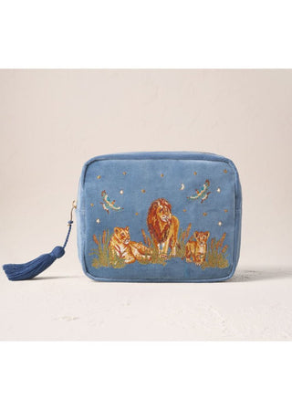 Elizabeth Scarlett Lion Pride Wash Bag Dusky Blue - MMJs Fashion
