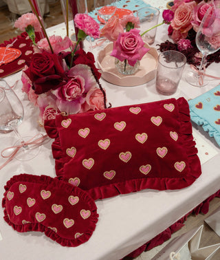 Elizabeth Scarlett Love Hearts Frill Pouch Rouge - MMJs Fashion
