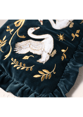 Elizabeth Scarlett Majestic Swans Frill Pouch Navy - MMJs Fashion