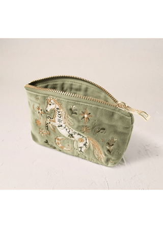 Elizabeth Scarlett Mystical Horse Coin Purse Olive - MMJs Fashion