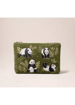 Elizabeth Scarlett Pandas Everyday Pouch Fern Green - MMJs Fashion