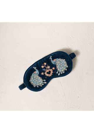 Elizabeth Scarlett Peacock Floral Eye Mask Ink Blue - MMJs Fashion