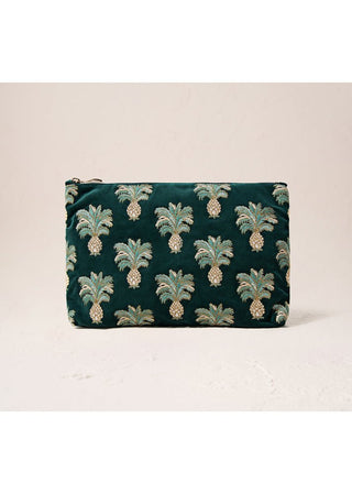 Elizabeth Scarlett Pineapples Everyday Pouch Emerald Green - MMJs Fashion