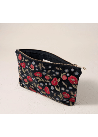 Elizabeth Scarlett Poppy Meadow Everyday Pouch Charcoal - MMJs Fashion