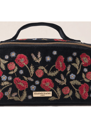 Elizabeth Scarlett Poppy Meadow Open Flat Makeup Bag Charcoal - MMJs Fashion