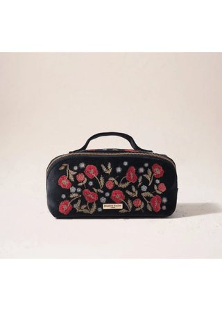 Elizabeth Scarlett Poppy Meadow Open Flat Makeup Bag Charcoal - MMJs Fashion