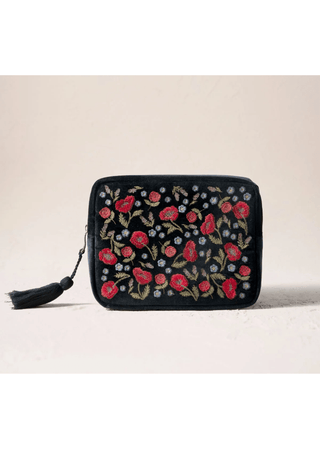 Elizabeth Scarlett Poppy Meadow Wash Bag Charcoal - MMJs Fashion