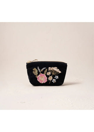 Elizabeth Scarlett Pressed Flowers Coin Purse Charcoal - MMJs Fashion