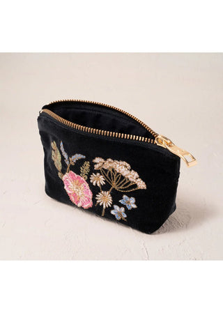 Elizabeth Scarlett Pressed Flowers Coin Purse Charcoal - MMJs Fashion