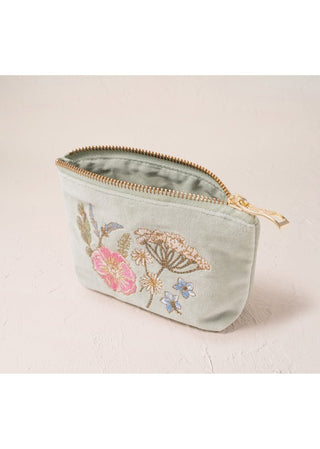 Elizabeth Scarlett Pressed Flowers Coin Purse Sage - MMJs Fashion
