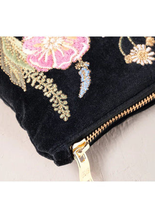 Elizabeth Scarlett Pressed Flowers Everyday Pouch Charcoal - MMJs Fashion