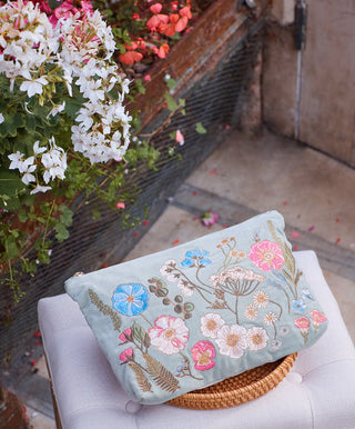 Elizabeth Scarlett Pressed Flowers Everyday Pouch Sage - MMJs Fashion