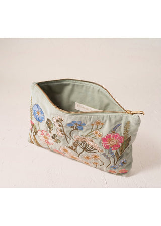 Elizabeth Scarlett Pressed Flowers Everyday Pouch Sage - MMJs Fashion