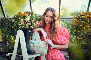 Elizabeth Scarlett Pressed Flowers Everyday Pouch Sage - MMJs Fashion