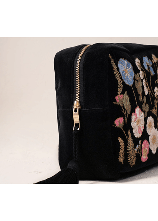 Elizabeth Scarlett Pressed Flowers Wash Bag Charcoal - MMJs Fashion