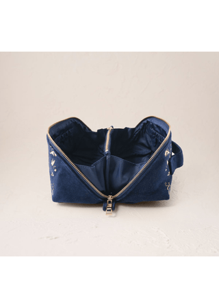 Elizabeth Scarlett Provençal Bee Open Flat Makeup Bag Navy - MMJs Fashion