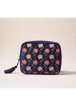 Elizabeth Scarlett Rose Wash Bag Navy - MMJs Fashion