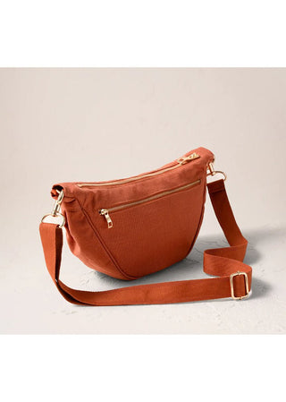 Elizabeth Scarlett Sun Goddess Canvas Canvas Crossbody Sling Bag Rust - MMJs Fashion