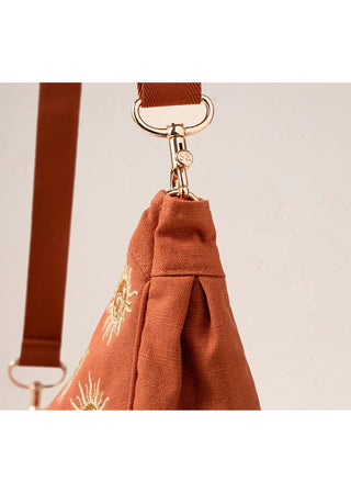 Elizabeth Scarlett Sun Goddess Canvas Canvas Crossbody Sling Bag Rust - MMJs Fashion