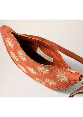 Elizabeth Scarlett Sun Goddess Canvas Canvas Crossbody Sling Bag Rust - MMJs Fashion