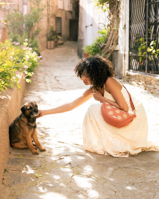 Elizabeth Scarlett Sun Goddess Canvas Canvas Crossbody Sling Bag Rust - MMJs Fashion