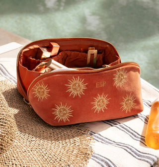 Elizabeth Scarlett Sun Goddess Open Flat Makeup Bag Rust - MMJs Fashion