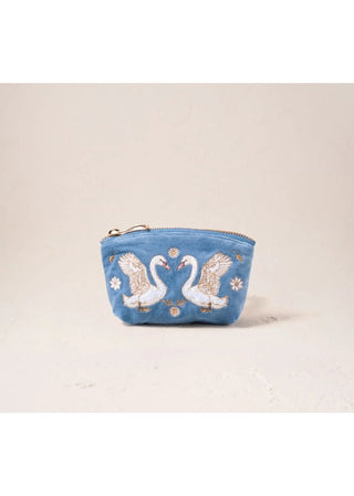 Elizabeth Scarlett Swan Garden Coin Purse Dusky Blue - MMJs Fashion