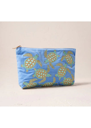 Elizabeth Scarlett Turtle Conservation Everyday Pouch Caribbean Blue - MMJs Fashion