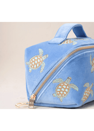 Elizabeth Scarlett Turtle Conservation Open Flat Makeup Bag Blue - MMJs Fashion