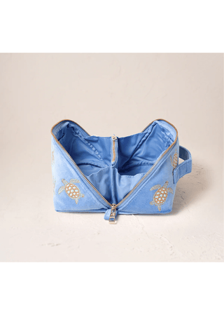 Elizabeth Scarlett Turtle Conservation Open Flat Makeup Bag Blue - MMJs Fashion