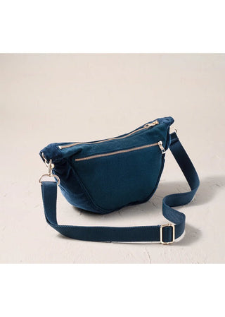 Elizabeth Scarlett Turtle Conservation Velvet Crossbody Sling Bag Marine Navy - MMJs Fashion