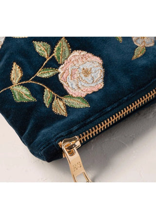 Elizabeth Scarlett Wild Rose Everyday Pouch Ink Blue - MMJs Fashion