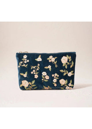 Elizabeth Scarlett Wild Rose Everyday Pouch Ink Blue - MMJs Fashion