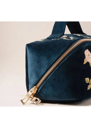 Elizabeth Scarlett Wild Rose Open Flat Makeup Bag Ink Blue - MMJs Fashion