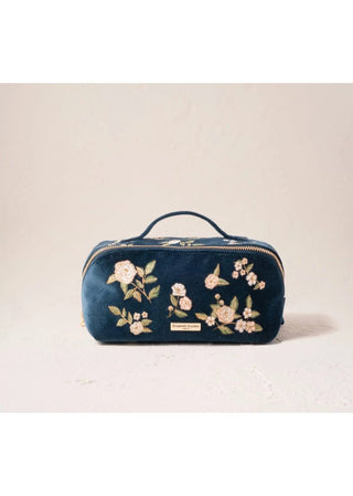 Elizabeth Scarlett Wild Rose Open Flat Makeup Bag Ink Blue - MMJs Fashion