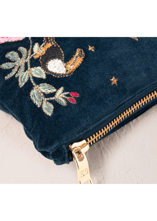 Elizabeth Scarlett Wild Zebra Palm Everyday Pouch Navy Blue - MMJs Fashion
